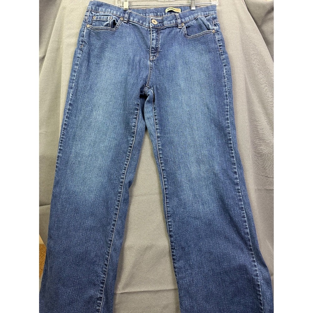 Stamp 10 Women's Straight Leg Blue Jeans Medium Wash Size 14 - Picture 2 of 14